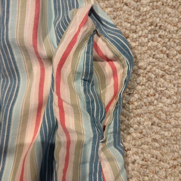 Old Navy All Day Maxi Swing Dress Small Stripes Tie Shoulder Beach Pockets - Picture 4 of 8